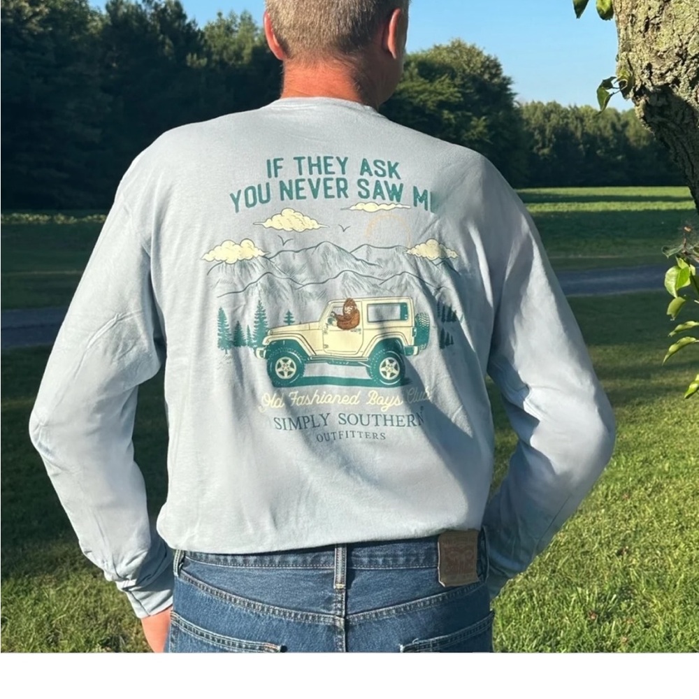 Simply Southern Sky Blue Long Sleeve Tee XL NWT - Picture 11 of 11